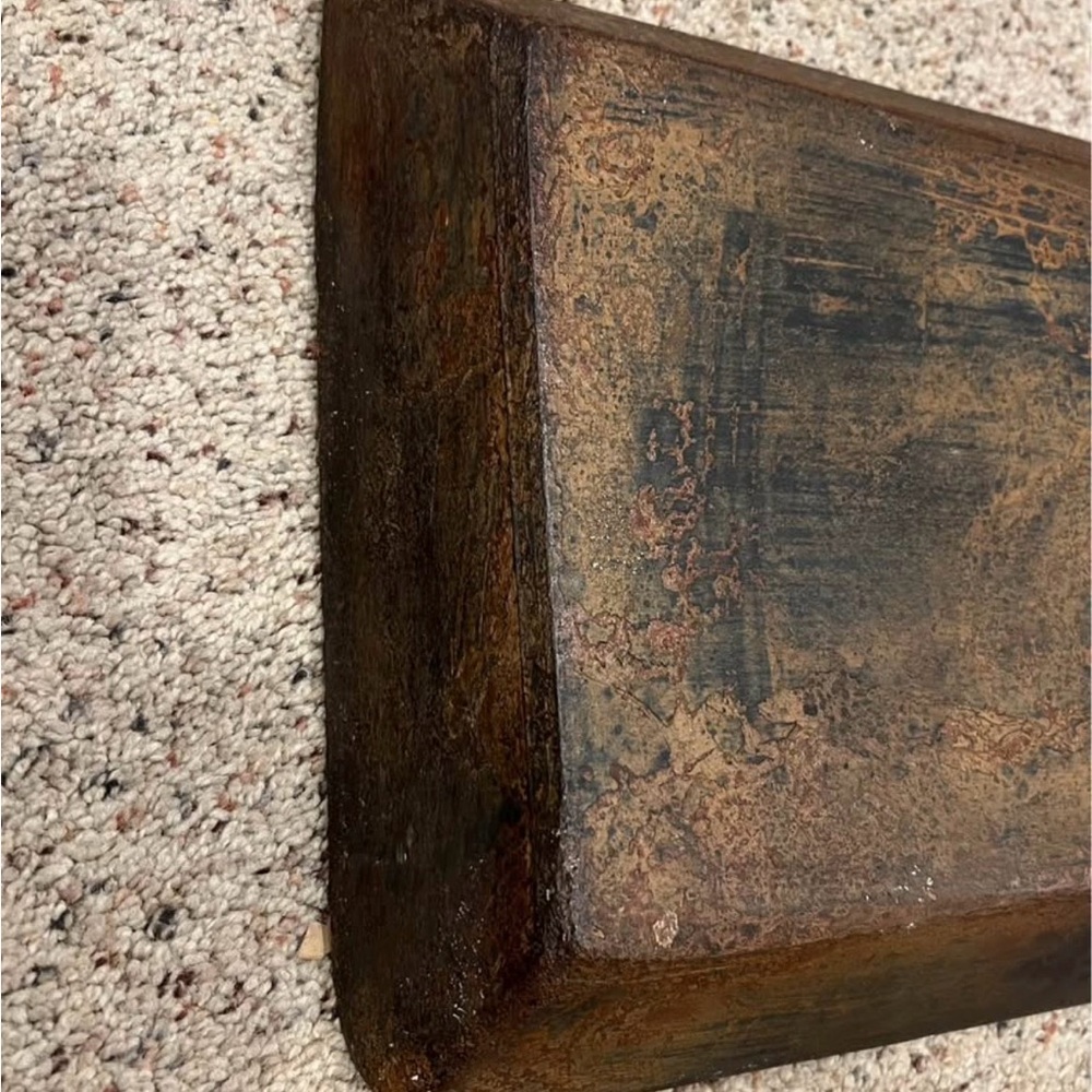 Rustic waxed Wooden Square Bowl - Picture 3 of 3